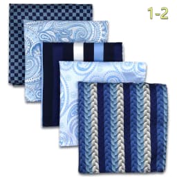 5 PCS Luxury Mens Pocket Square Set Handkerchief Assorted Paisley Floral Print Striped Hanky Suit Gentlemen Wedding Gift Vintage