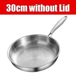 Uwhise Uncoated Titanium Frying Pan Non Stick Hammered Skillet With Glass Lid Metal Utensil Steak Eggs Kitchen Frying Pan