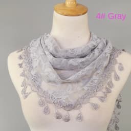 Fashion Solid Triangle Veil Scarf Women Polyester Jacquard Rose Shawl Wedding Turban