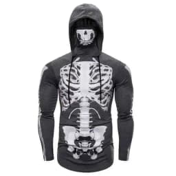 HKSH Spring Summer Elastic Hooded T-shirts Men's Tide Dark Ninja Sweatshirt Skull Mask Streetwear Fashion Print Chic Tops HK1826