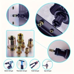 77pcs Manual Riveting Tool Set, 7 Sizes M3-M12 with 70 Rivet Nuts, Heavy-Duty Metal Gun for Automotive, Industrial & Welding