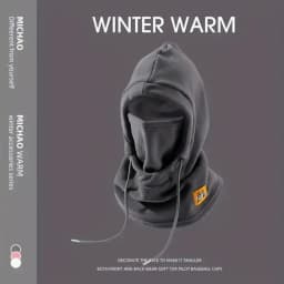 Unisex Winter Balaclava Knit Hood - Windproof Mask with Drawstring Motorcycle Riding Headgea Warm Knitted Cap Cold Weather
