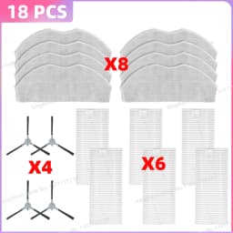 Fit For ROPVACNIC S1/ A1, PRETTYCARE C2, Tipdiy G90,Betboyles V75S, Liectroux N7S-U,VIPSUN Z1, EKAZA Zuno Mop Cloth Brush Filter