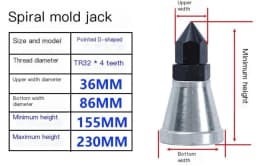 Cylindrical Screw Jack Cone Shape Screw Jack Mold Height Hoist Adjust CNC Milling Injection Machine Cushion Block Manual Adapter