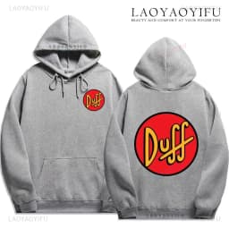 The Simpsons Duff Beer Circle Logo V2 Hoodie Funny Retro Street Fashion Men's Gift Long Sleeve Design Printed Family Pullover