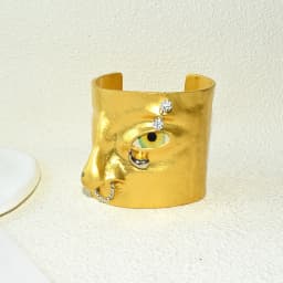 Exaggerated Vintage Alloy Plated Eyes Cuff Bracelet For Women Fashion Jewelry Gorgeous Hand Open Bracelet Accessory