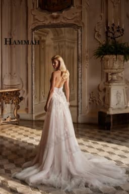 HAMMAH Glamorous Backless Wedding Gown Halter Lace Appliques Sleeveless Trumpet Slit Chapel Train Robe De Mariee Customized