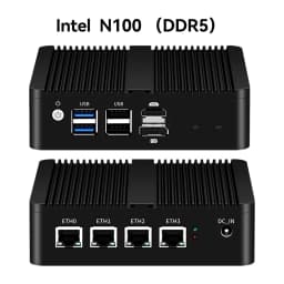 XCY Fanless Mini PC Intel N150 J4125 J6412 J1900 N2830 N5105 4x 2.5G Ethernet Thin Client PC Support Windows Linux Pfsense