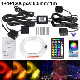 RGBW 1/2/4/6/8 split machine 2400x household car roof starry sky light kit roof fiber optic ceiling