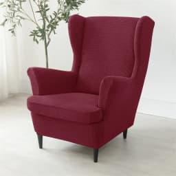 Polar Fleece Wing Chair Cover Stretch Spandex Wingback Armchair Covers Solid Color Relax Sofa Slipcovers With Seat Cushion Cover