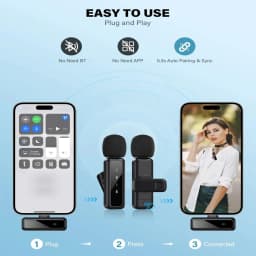KEBIDU Wireless Lavalier Microphone Portable Audio Video Recording Noise Cancelling Professional Microphone for Live Broadcast