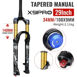 Nanlio X9 Pro MTB Air Suspension Fork 34mm 140/160mm Travel 26/27.5/29 Inch 100x9 100x15 Damping Rebound Bike Fork