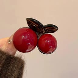 Cherry Red Bow Velvet Texture Elegant Hair Clip Fashionable Versatile Edge Hairpin Sweet Cool Headwear Girl Hair Accessories