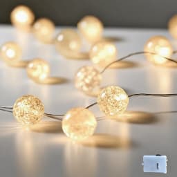 LED Light String Battery Powered Crack Ball Garland Outdoor Garden Fairy Lights Wedding Christmas New Year Party Decoration