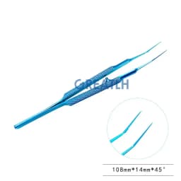 Titanium Utrata Capsulorhexis Forceps Curved Angle 105mm long ophthalmic instrument surgical