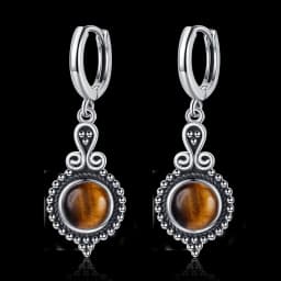 New Elegant Natural Kyanite S925 Silver Drop Earrings for Women Vintage Jewelry Wedding Engagement Hoop Earrings Gifts
