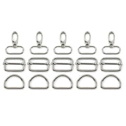 5Sets 20/25/32/38mm Metal D Ring Swivel Lobster Buckle for Bag Webbing Strap Hook Dog Collar Adjust Slider Clasp Sewing Hardware