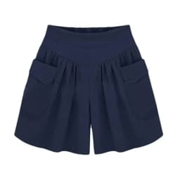 Wide Leg Sports Pants Summer Women Solid Color Elastic Waist Casual Loose Shorts with Pocket Female Shorts Women's
