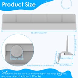 Silicone Sink Splash Guard Kitchen Water Baffle Splash Protector with Non Slip Strong Suction Washing Dishes Faucet Drain Pad