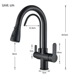 Onyzpily Black Touch/NO Sensor Kitchen Faucet Pull Out Sink Faucets Hot Cold Mixer Pure Water Tap Deck Mounted Taps Dual Handle