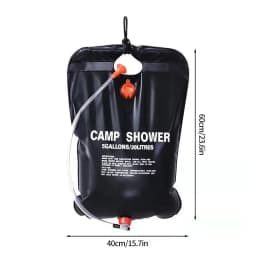 20/40L Portable Camping Shower Bag Solar Shower Bag Camping Bathroom Heating Water Storage Container with Switchable Head
