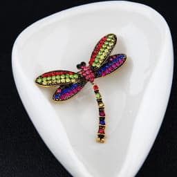 Large Size Luxury Crystal Dragonfly Brooch Colorful Rhinestone Insect Brooches Girls Cute Pins Personality Corsage Accessories