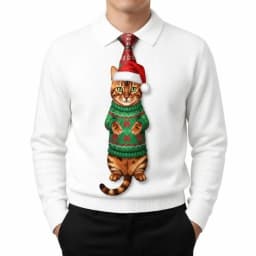 3D Fish Fish-shaped Men's Tie Animal Pattern Lifelike Kitten Necktie Satin Fabric Novelty Creative Neck Tie For Party Wedding