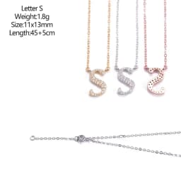 925 Sterling Silver D VVS1 Diamond Full Moissanite Pendant Necklace for Women Letter Sparkling Moissanite Jewelry