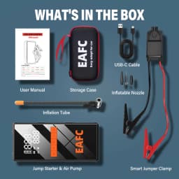 12V Car Jump Starter 4 In 1 Car Wireless Tire Inflator Pump Air Compressor Power Bank Potable Battery Starting Fast Charging