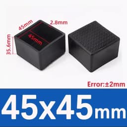 Black Square Chair Leg Caps PVC Non-slip Table Foot Dust Cover Socks Floor Protector Pads Pipe Plugs