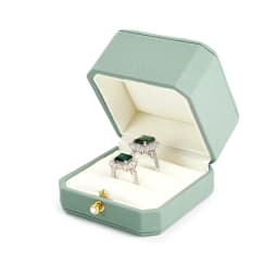 Oirlv Luxurious Velvet Ring Box Set-Elegant Single & Double Ring Holder for Wedding Anniversary Gifts Jewelry Storage Organizer