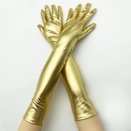 48cm Women Patent Leather Solid Gloves Stage Performance Halloween Cosplay Nightclub Pole Dance Fashion Street Concert