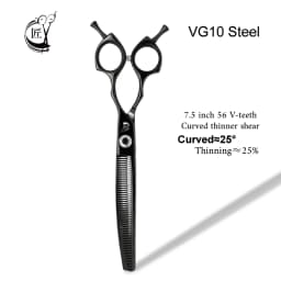 Crane High-end 7.5 Inch Dog Grooming Curved Chunker Scissors Professional Bend Thinning For Grommer Pet Hair Tijeras Tesoura