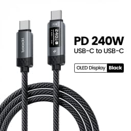 Toocki 240W USB C Cbale Fast Charging OLED Digital Display PD 3.1 Type C To USB C Data Cord For Macbook iphone 18 17 Samsung S25