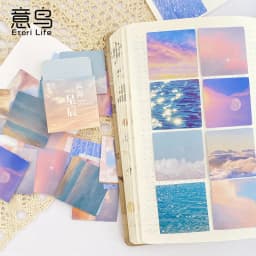 45Pcs Beautiful Scenery & Colorful Cloud Stickers Set for Journal Diary Scrapbooking Cute Stationery Decoration