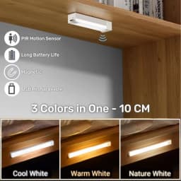 AITHEA Rechargeable Motion Sensor LED Cabinet Light Induction Night Light Portable Bar Lamp for Bedside Wardrobe Closet Aisle