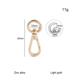 10/30/100PCS Inside:12mm Open Metal Carabiner Snap Hook Trigger Clasps Clips Swivel O-ring For Bag Strap Keychain Accessories