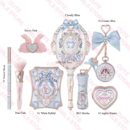 Makeup Set Flower Knows Bunny Garden Collection 6 Color Eyeshadow Palette Embossed Blusher Shine Lipstick Kit Maquiagem
