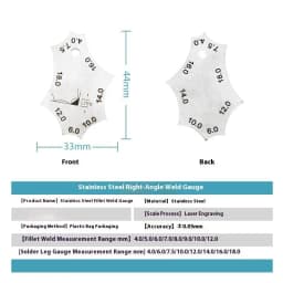 2Pcs/set Stainless  Welding Joint Two-piece Gauge Fillet Weld Welding Throat Depth Leg Length Gauge Ruler Welder Inspection Tool