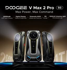DOOGEE V Max 2 Pro 5G Rugged Phone, World Premiere, 6.78" Display, 48GB(16+32) RAM + 1TB ROM, 22000mAh Big Battery, Android 16, Dual Camping Lights, Dual Speakers, 120W Super Fast Charging
