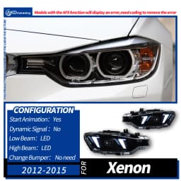 AKD LED Car Lights for BMW F30 2012-2019 Headlight F31 F35 Snake Eyes LED Head Lamp 318i 320i 325i 328i 330i 335i LED DRL turn signal low beam high beam Automotive Accessories