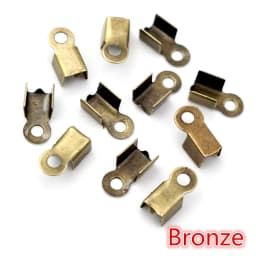 200pcs/lot Cove Clasps Cord End Caps String Ribbon Leather Clip Tip Fold Crimp Bead Connectors For DIY Jewelry Making Supplies