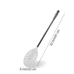 12" Hard Anodized Perforated Pizza Peel Rectangle Pizza Turning Shovel Set Aluminum Pizza Peel Paddle 40cm Long Silicone Handle