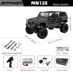 MN128 1/12 RC Car 4WD Jeep Model 2.4G Remote Control LED Light 4X4 Off Road 4WD Climbing RC Truck Electric Toy Car Gift for Boy