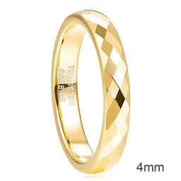 Tigrade 4mm Faceted Edge Tungsten Wedding Rings Rose Gold/Black/Gold Color Engagement Band for Women Men Comfort Fit