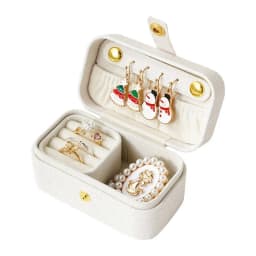 Cross-border Hot New Mini Small Pu Jewelry Box Travel Portable Earrings Ring Necklace Snap Jewelry Box