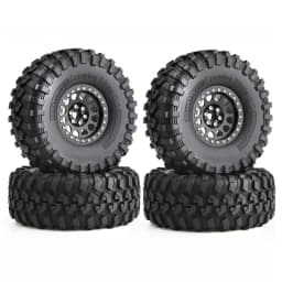 130mm Metal 2.2" Beadlock Wheel Rim Tire Set for 1/10 RC Crawler Car Axial SCX10 Wraith RR10 Capra Traxxas TRX4 YK4082 YK4083