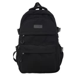 Large Capacity Solid Color Backpack for High School Students, Simple Black Travel Backpack for Middle School Students 2026 New