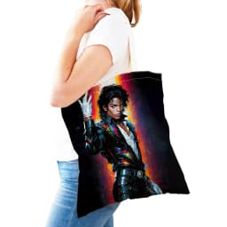 Michael Jackson Lady Shopping Bags Double Print Super Star Women Shopper Tote Bag Lightweight Album Girl Shop Satchel