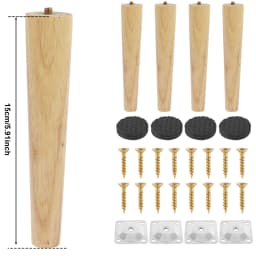 4Pcs Solid Wood Furniture Legs Oblique/Straight Table Sofa Cabinet Support Replacement Feet Non-slip Floor Protector Home